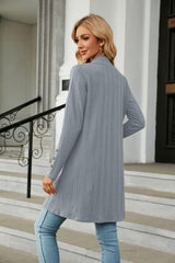 Long Sleeve Open Front Cardigan - Trendsi