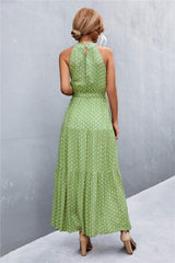 Printed Sleeveless Tie Waist Maxi Dress - Trendsi - Flyclothing LLC