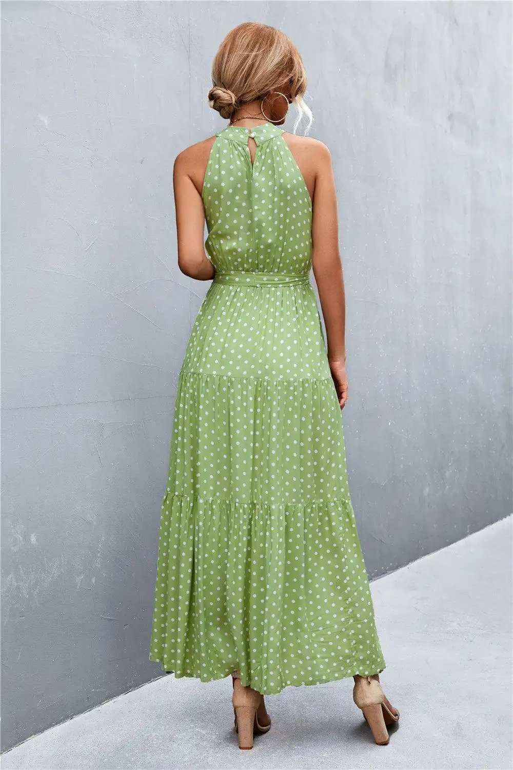 Printed Sleeveless Tie Waist Maxi Dress - Trendsi - Flyclothing LLC