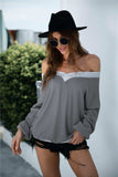 Off-Shoulder Waffle-knit Dropped Shoulder Blouse - Trendsi - Flyclothing LLC