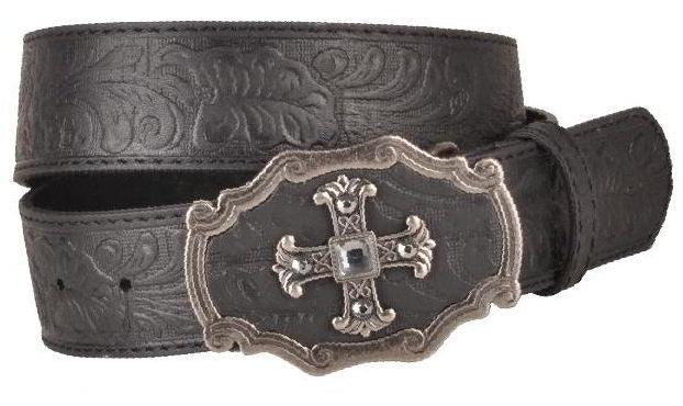 Embossed Leather Cross Belt - Flyclothing LLC