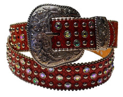 Antique Rhinestone Encrusted Red Belt - Flyclothing LLC