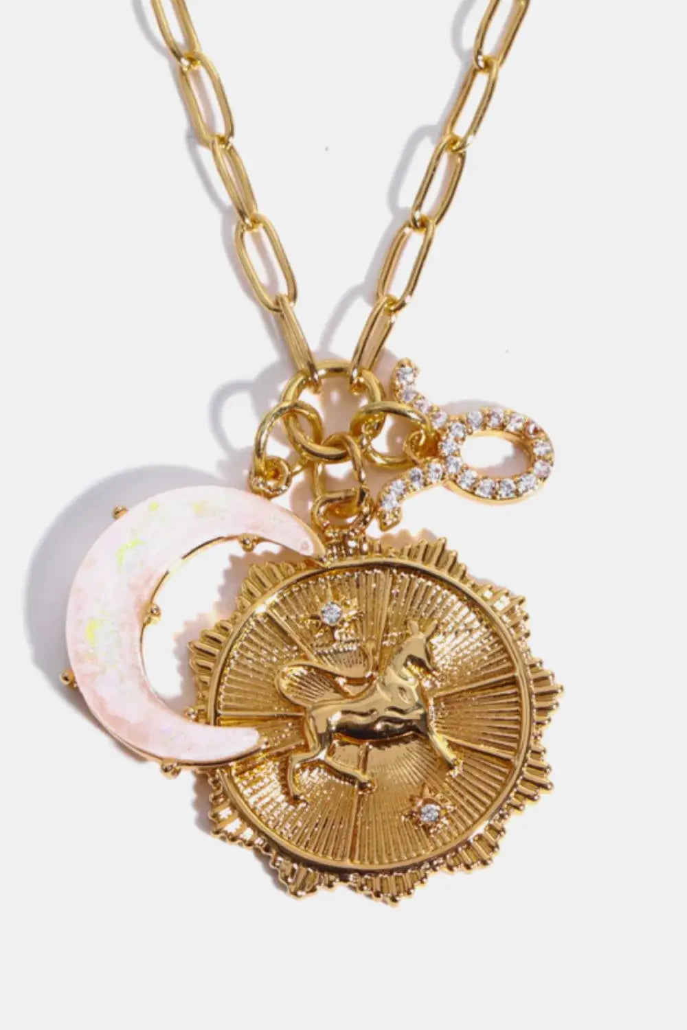 Constellation and Moon Pendant Copper Necklace - Trendsi - Flyclothing LLC