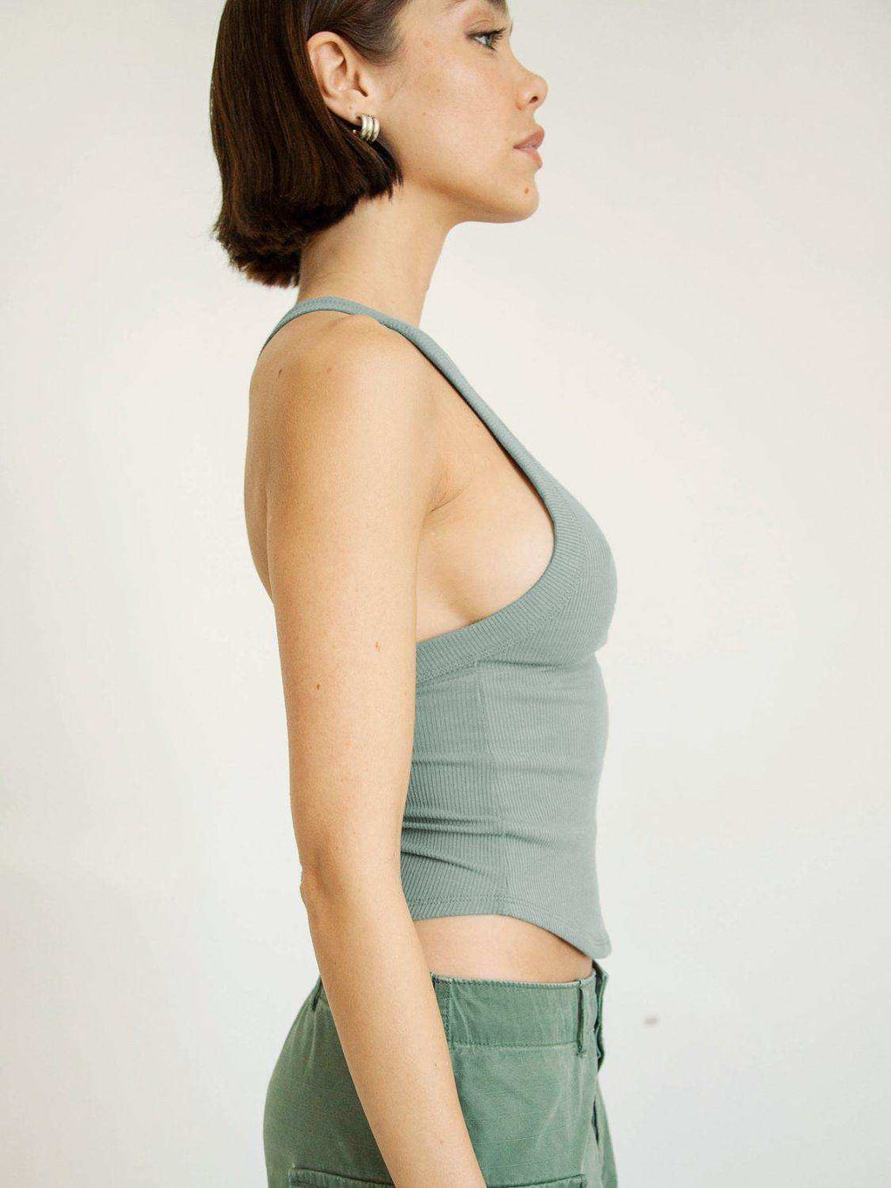 Halter Neck Ribbed Cropped Top - Trendsi - Flyclothing LLC