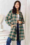 Double Take Plaid Collared Neck Long Sleeve Shirt - Trendsi
