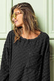 BiBi Checkered Round Neck Exposed Seam Top - Trendsi - Flyclothing LLC