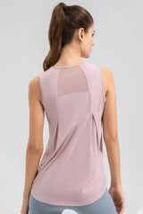 Round Neck Wide strap Active Tank - Trendsi - Flyclothing LLC