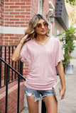 Flutter Sleeve Eyelet Gathered Detail Top - Trendsi - Flyclothing LLC