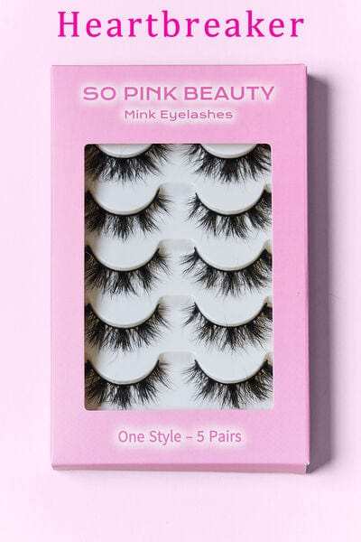 SO PINK BEAUTY Mink Eyelashes 5 Pairs - Trendsi - Flyclothing LLC