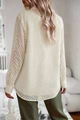 Collared Neck Long Sleeve Pocketed Shirt - Trendsi - Flyclothing LLC
