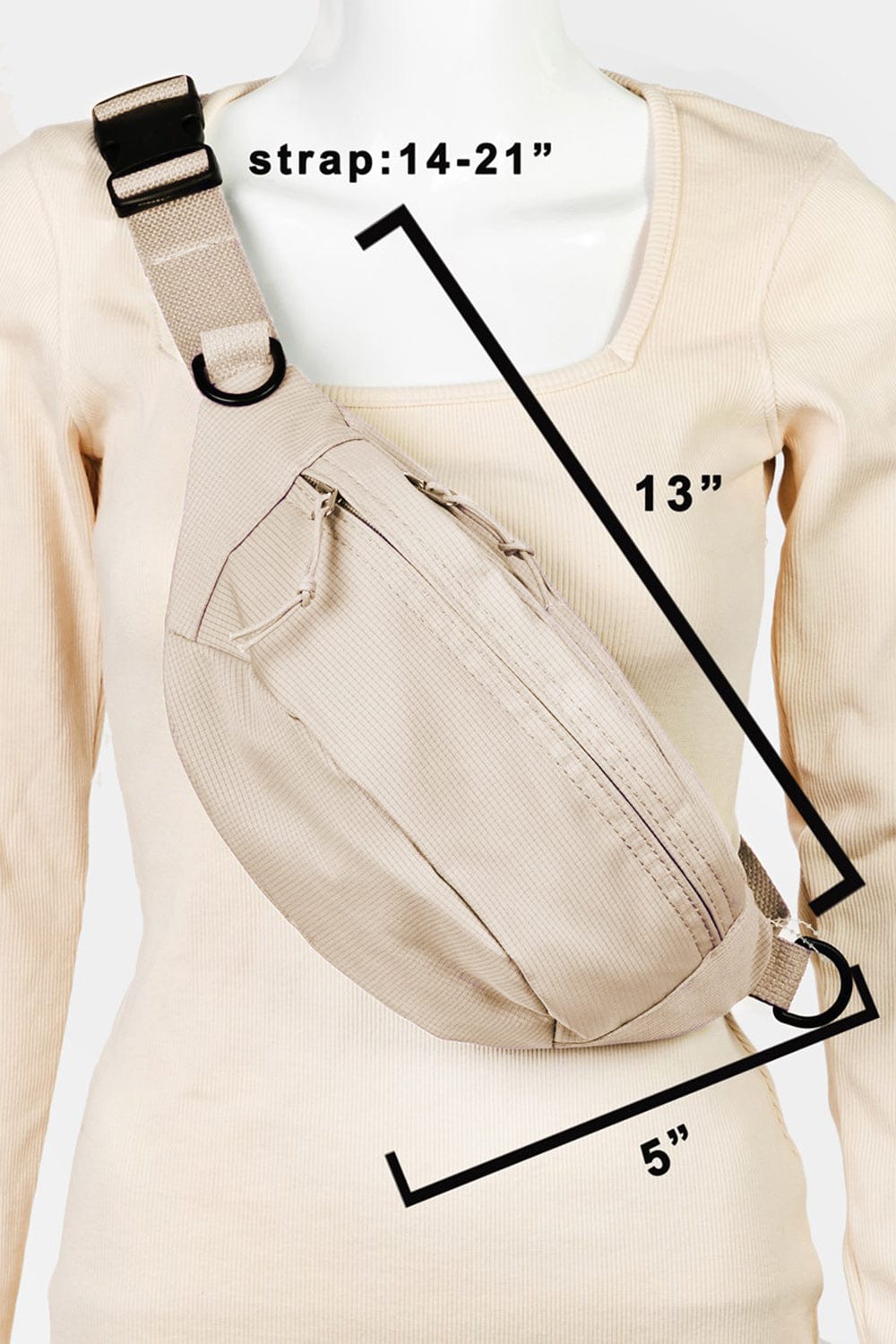 Fame Adjustable Strap Sling Bag - Trendsi