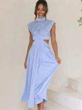 Cutout Mock Neck Sleeveless Dress - Trendsi - Flyclothing LLC