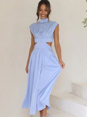 Cutout Mock Neck Sleeveless Dress - Trendsi