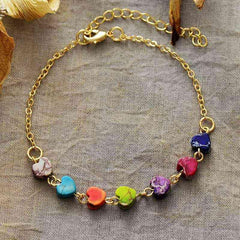 Heart Natural Stone Bracelet - Trendsi
