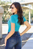 Basic Bae Full Size Round Neck Short Sleeve Bodysuit - Trendsi - Flyclothing LLC