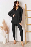 Basic Bae Full Size Notched Long Sleeve Top and Pants Set - Trendsi - Flyclothing LLC