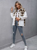 Plaid Collared Neck Button Down Jacket - Trendsi - Flyclothing LLC