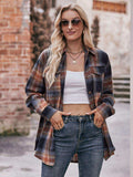 Plaid Dropped Shoulder Longline Shirt - Trendsi - Flyclothing LLC
