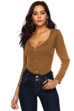 Button Detail Bodysuit - Trendsi - Flyclothing LLC