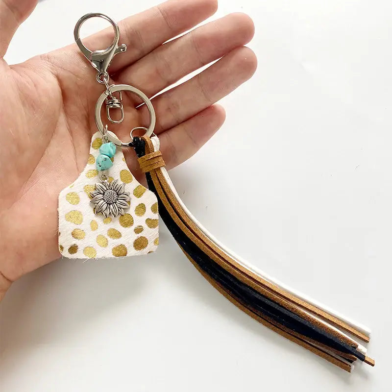 Turquoise Fringe Detail Key Chain - Trendsi - Flyclothing LLC