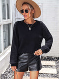Lace Detail Cutout Long Sleeve Pullover Sweater - Trendsi - Flyclothing LLC
