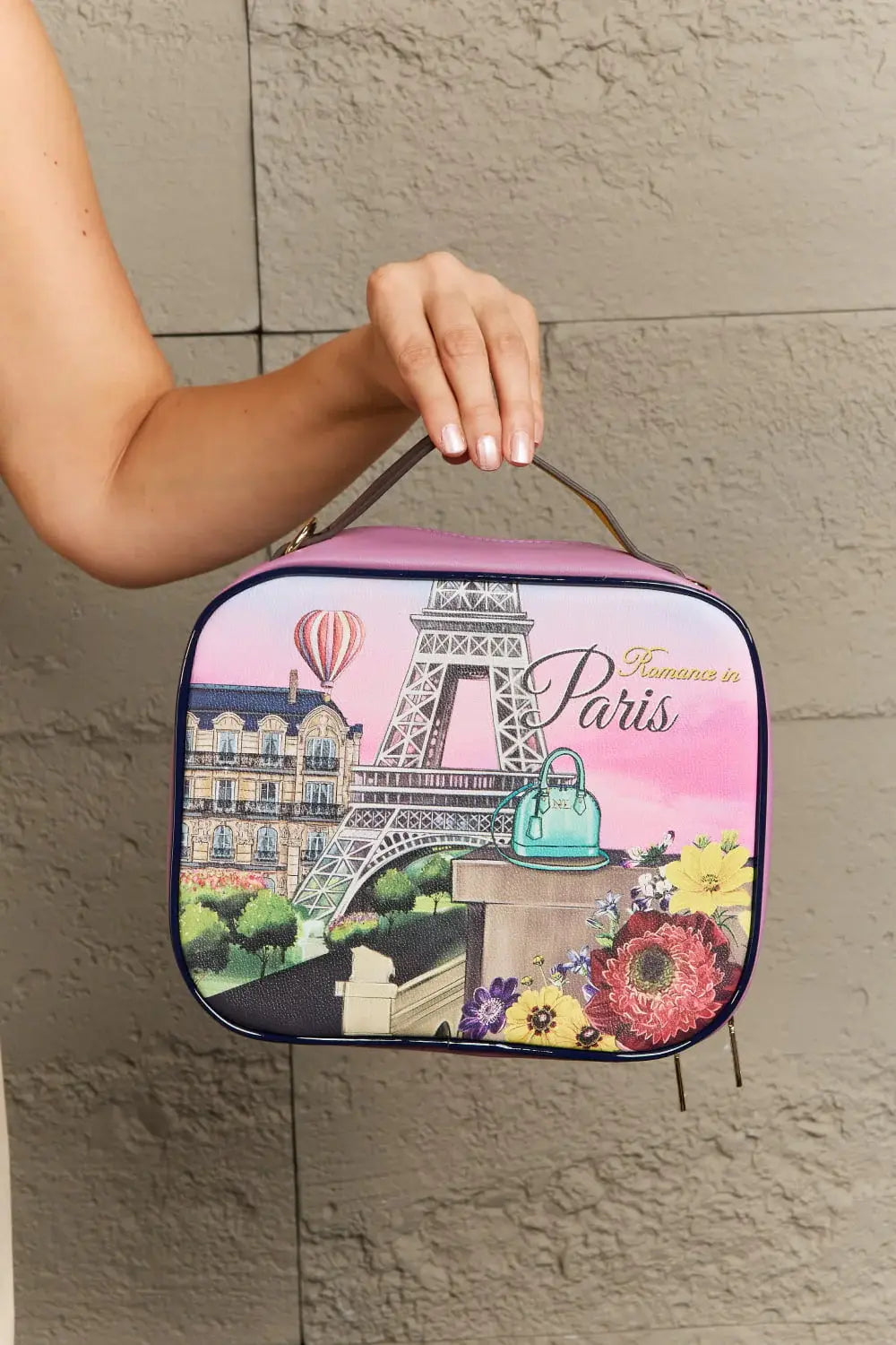 Nicole Lee USA Printed Handbag with Three Pouches - Trendsi - Flyclothing LLC