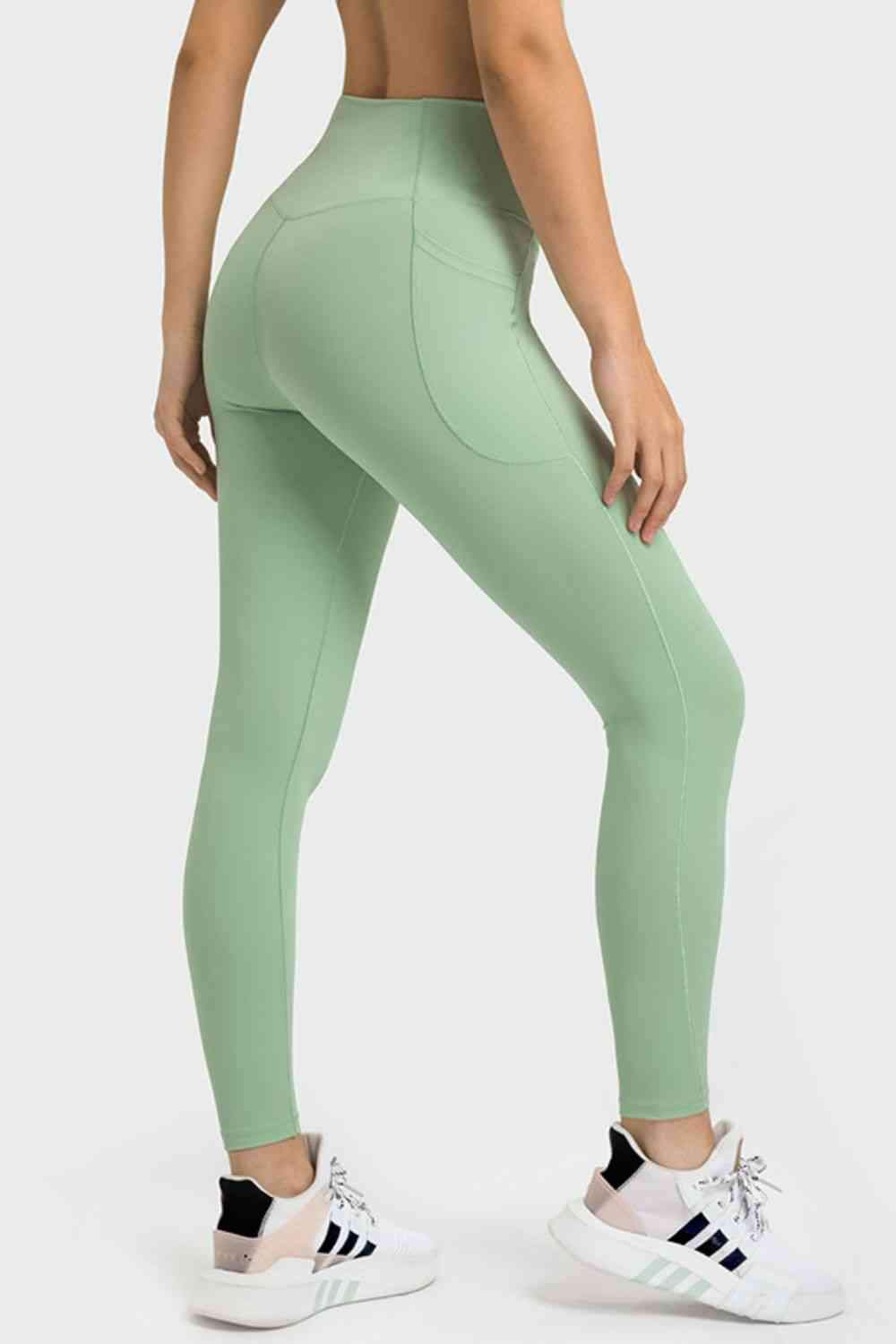V-Waist Yoga Leggings with Pockets - Trendsi - Flyclothing LLC