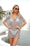 Openwork V-Neck Half Sleeve Cover Up - Trendsi
