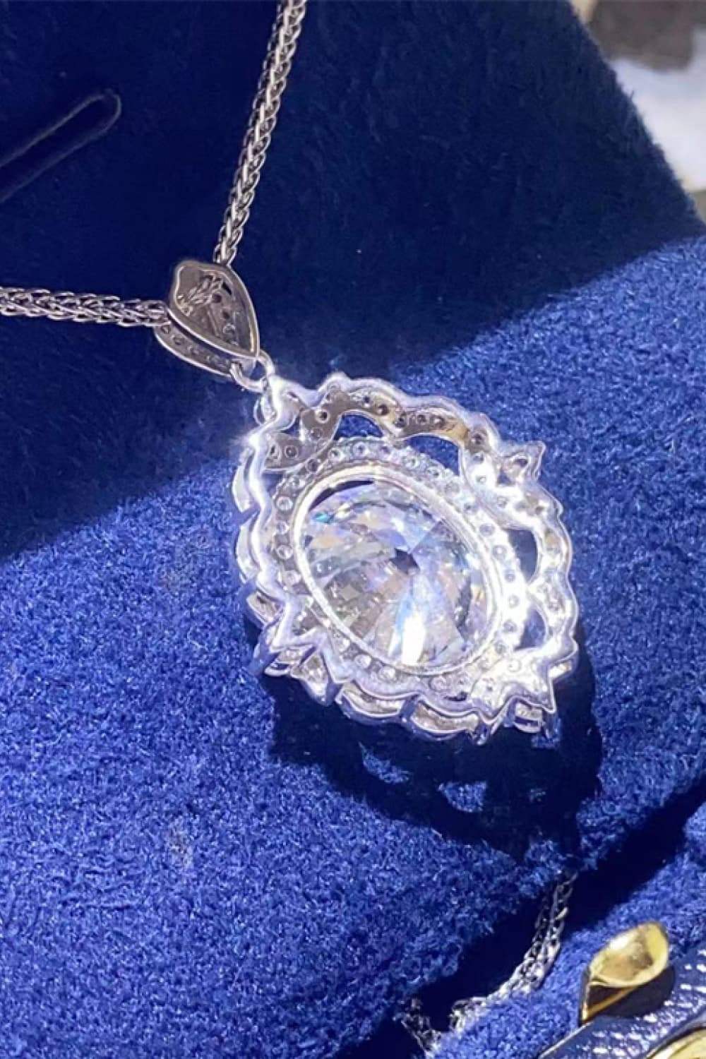 5 Carat Moissanite 925 Sterling Silver Necklace - Trendsi - Flyclothing LLC