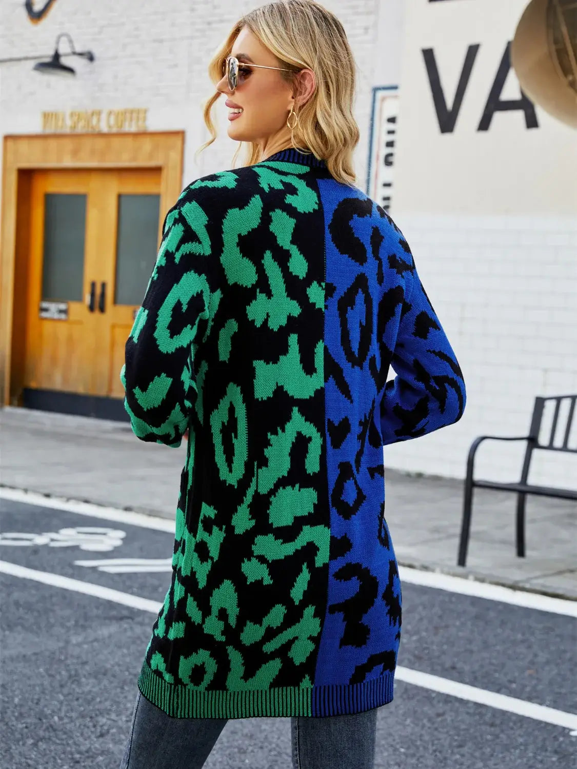 Leopard Button Down Longline Cardigan - Trendsi - Flyclothing LLC