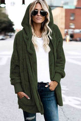 Teddy Hooded Jacket with Pockets - Trendsi - Flyclothing LLC