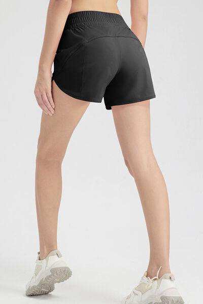 Elastic Waist Active Shorts - Trendsi - Flyclothing LLC