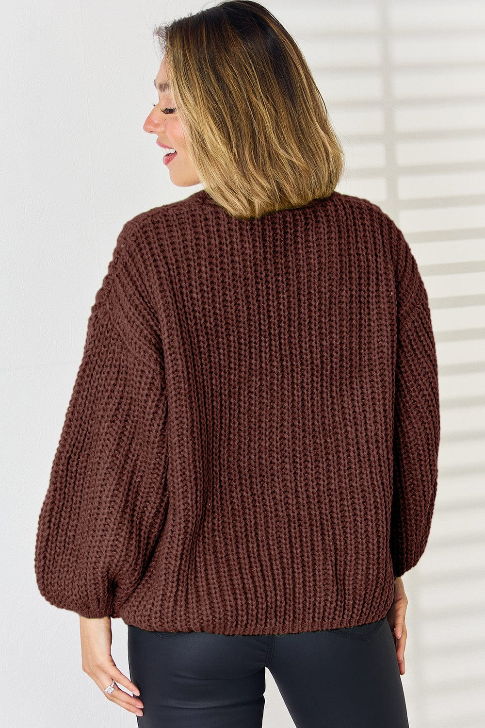 Pocketed Button Up Dropped Shoulder Cardigan - Trendsi