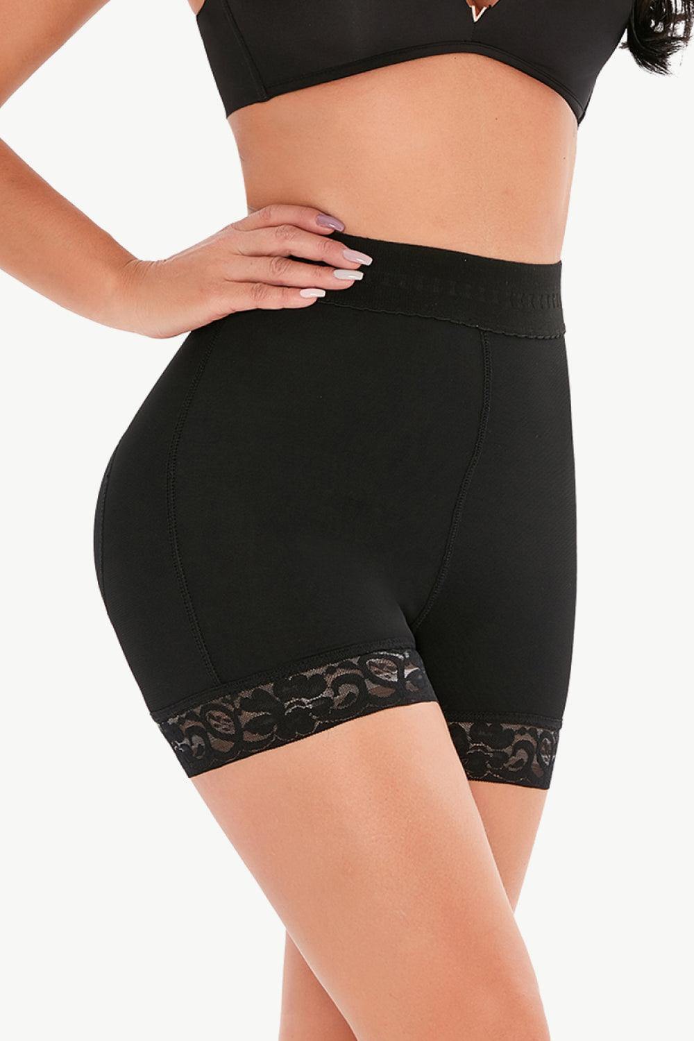Full Size Pull-On Lace Trim Shaping Shorts - Trendsi