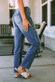 Distressed Straight Jeans with Pockets - Trendsi