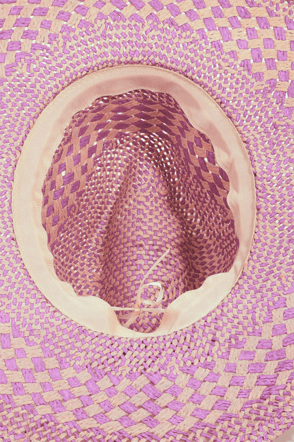 Fame Checkered Straw Weave Sun Hat - Trendsi