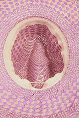 Fame Checkered Straw Weave Sun Hat - Trendsi