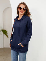 Raglan Sleeve Front Pocket Hoodie - Trendsi - Flyclothing LLC