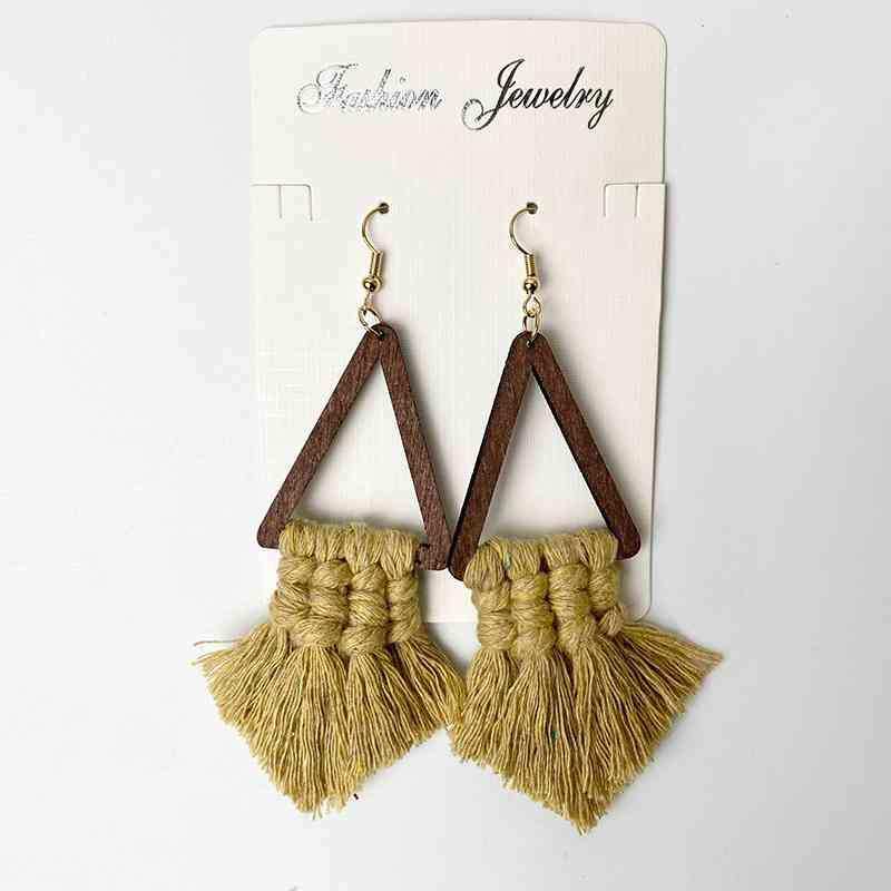 Tassel Detail Geometric Earrings - Trendsi - Flyclothing LLC