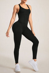 Crisscross Wide Strap Jumpsuit - Trendsi