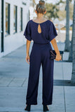 Full Size Tie Waist Straight Leg Jumpsuit - Trendsi - Flyclothing LLC