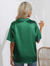 Button Up Collared Neck Shirt - Trendsi - Flyclothing LLC