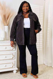 Heimish Cozy Girl Full Size Button Down Shacket - Trendsi