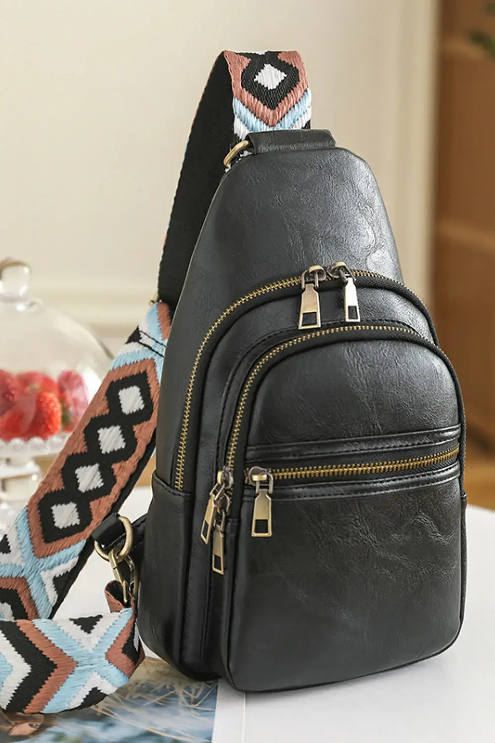 It's Your Time PU Leather Sling Bag - Trendsi - Flyclothing LLC
