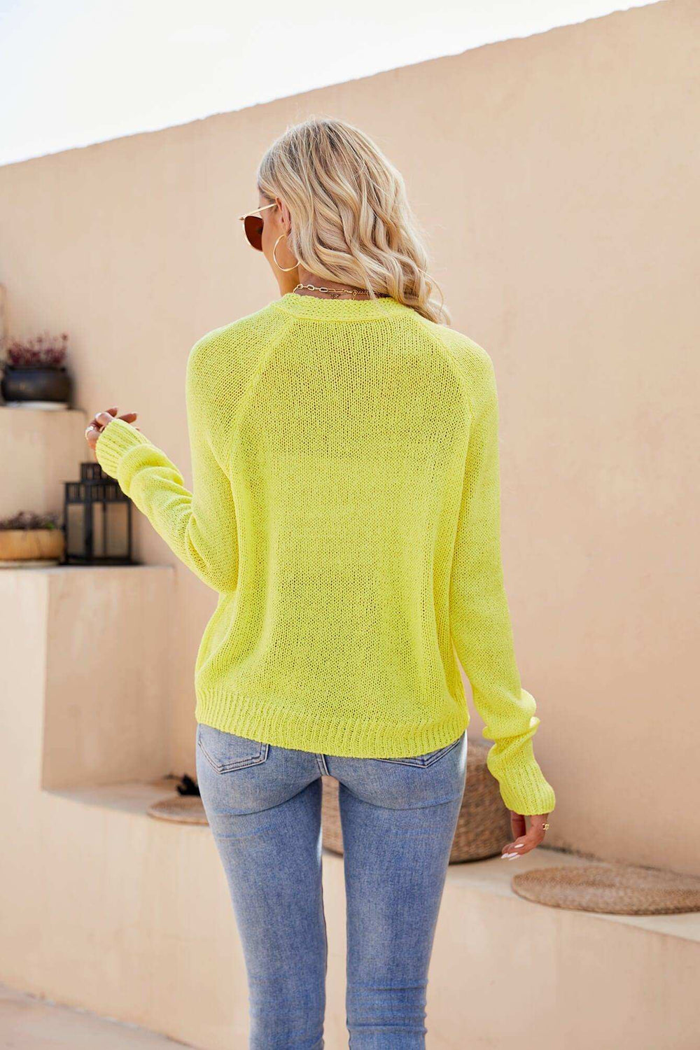 Raglan Sleeve Button Front Cardigan - Trendsi - Flyclothing LLC
