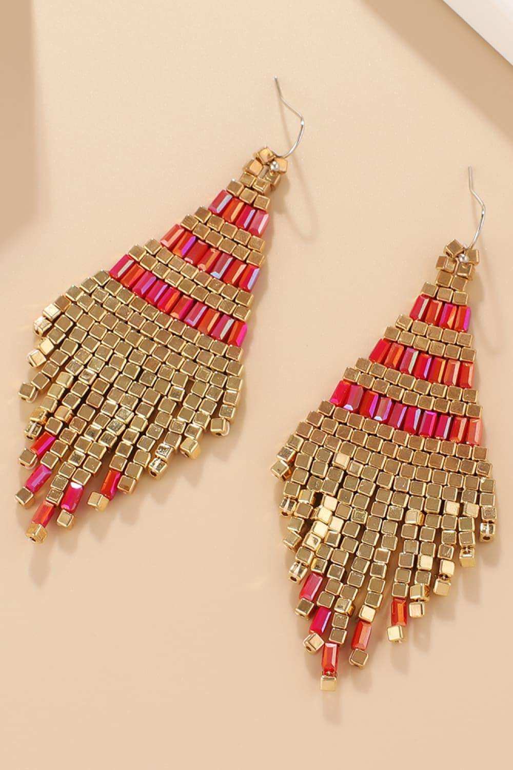 Beaded Dangle Earrings - Trendsi - Flyclothing LLC