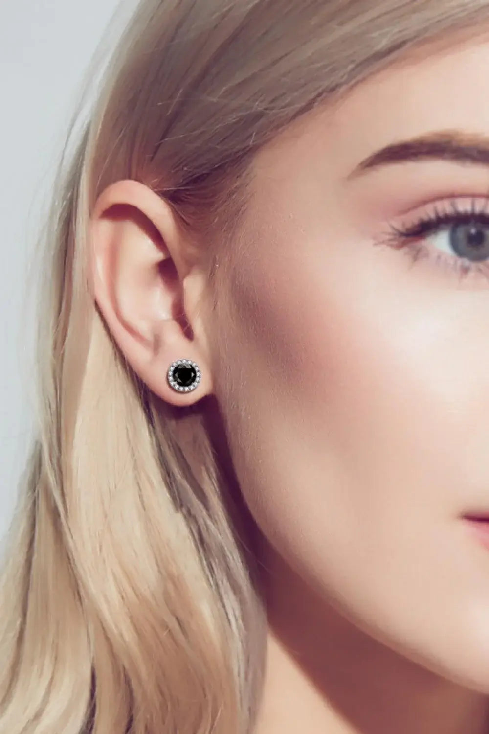 Two-Tone 4-Prong Moissanite Stud Earrings - Trendsi - Flyclothing LLC
