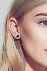 Two-Tone 4-Prong Moissanite Stud Earrings - Trendsi - Flyclothing LLC