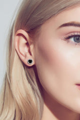 Two-Tone 4-Prong Moissanite Stud Earrings - Flyclothing LLC