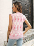 Geometric V-Neck Sweater Vest - Trendsi - Flyclothing LLC